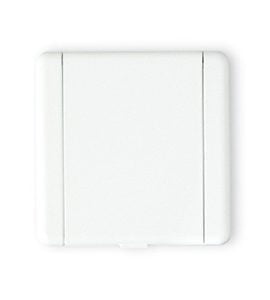 Stofzuigcontact helder wit kunststof 9x9 cm. euro